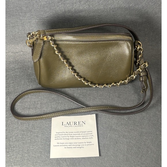 Lauren Ralph Lauren Handbags - Lauren Ralph Lauren Crossbody Bag Women's One Size Olive Green Leather Chain